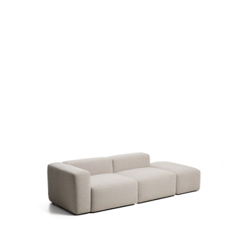 Blok 3-Sitzer-Sofa mit linker Armlehne und Chenille-Endhocker