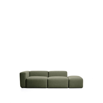 Blok 3-Sitzer-Sofa mit linker Armlehne und Chenille-Endhocker