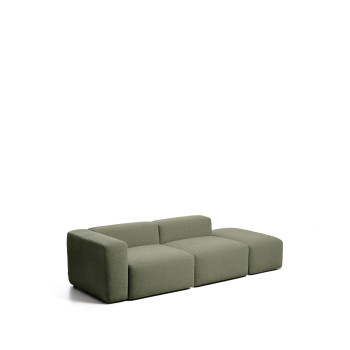 Blok 3-Sitzer-Sofa mit linker Armlehne und Chenille-Endhocker