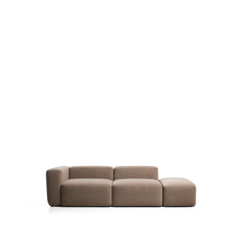 Blok 3-Sitzer-Sofa mit linker Armlehne und Chenille-Endhocker
