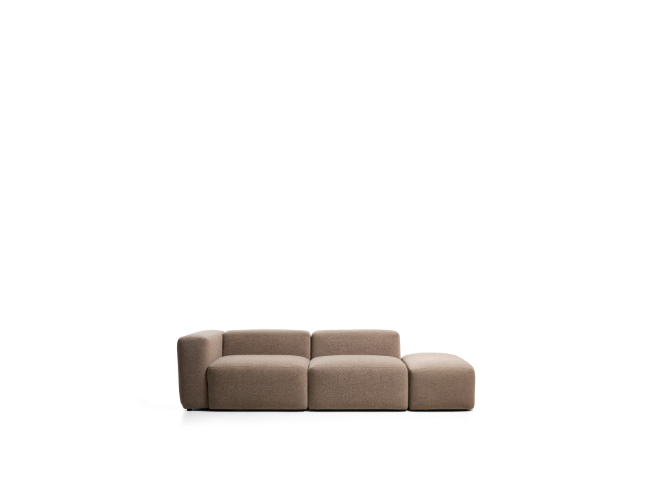 Blok 3-Sitzer-Sofa mit linker Armlehne und Chenille-Endhocker