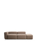 Blok 3-Sitzer-Sofa mit linker Armlehne und Chenille-Endhocker