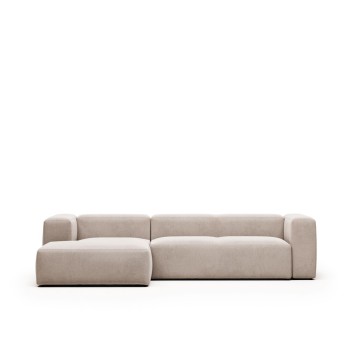 Blok 3-Sitzer-Sofa mit Chaiselongue links, beige, 300 cm