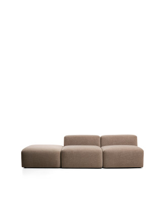 Blok 3-Sitzer-Sofa mit Chenille-Endhocker