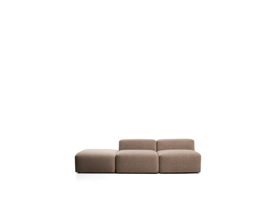 Blok 3-Sitzer-Sofa mit Chenille-Endhocker