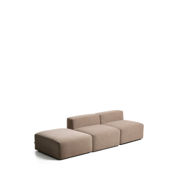 Blok 3-Sitzer-Sofa mit Chenille-Endhocker