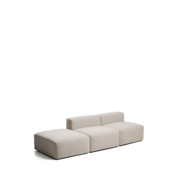 Blok 3-Sitzer-Sofa mit Chenille-Endhocker