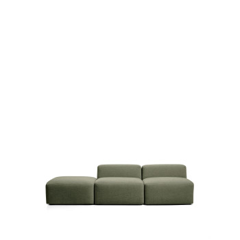 Blok 3-Sitzer-Sofa mit Chenille-Endhocker