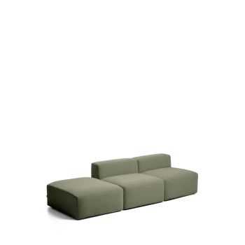 Blok 3-Sitzer-Sofa mit Chenille-Endhocker