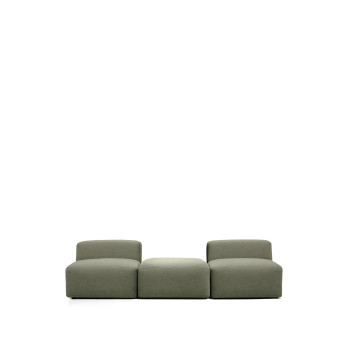 Blok 3-Sitzer-Sofa mit Chenille-Endhocker