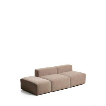 Blok 3-Sitzer-Sofa mit Chenille-Endhocker