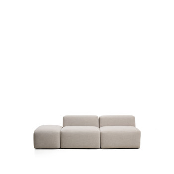 Blok 3-Sitzer-Sofa mit Chenille-Endhocker