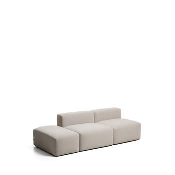 Blok 3-Sitzer-Sofa mit Chenille-Pouf