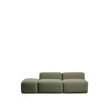 Blok 3-Sitzer-Sofa mit Chenille-Pouf