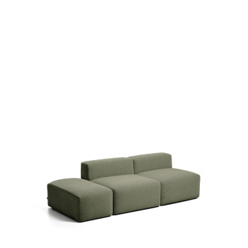 Blok 3-Sitzer-Sofa mit Chenille-Endhocker