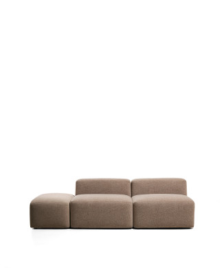 Blok 3-Sitzer-Sofa mit Chenille-Endhocker
