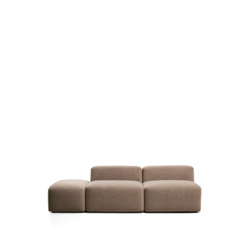 Blok 3-Sitzer-Sofa mit Chenille-Endhocker