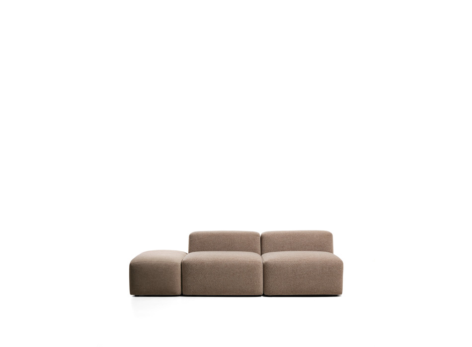 Blok 3-Sitzer-Sofa mit Chenille-Endhocker