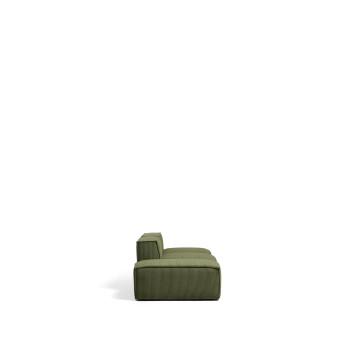 Blok 3-Sitzer-Sofa mit passendem Hocker aus dickem, grünem Cord, 240 cm, FSC Mix-zertifiziert