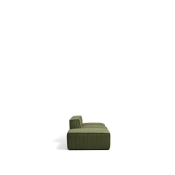 Blok 3-Sitzer-Sofa mit passendem Hocker aus dickem, grünem Cord, 270 cm, FSC Mix-zertifiziert