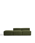 Blok 3-Sitzer-Sofa mit passendem Hocker aus dickem, grünem Cord, 270 cm, FSC Mix-zertifiziert