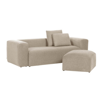 Blok 3-Sitzer-Sofa aus beigem Chenille, 240 cm FSC Mix Credit