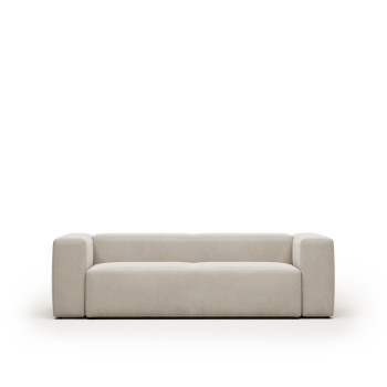 Blok 3-Sitzer-Sofa aus beigem Chenille, 240 cm FSC Mix Credit