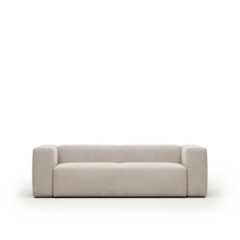 Blok 3-Sitzer-Sofa aus beigem Chenille, 240 cm FSC Mix Credit