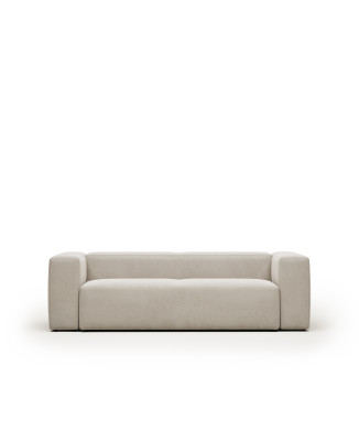 Blok 3-Sitzer-Sofa aus beigem Chenille, 240 cm FSC Mix Credit