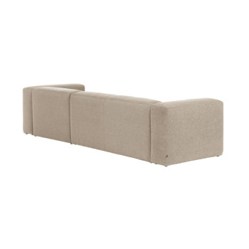 Blok 3-Sitzer-Sofa aus beigem Chenille mit Chaiselongue rechts 300 cm FSC Mix Credit