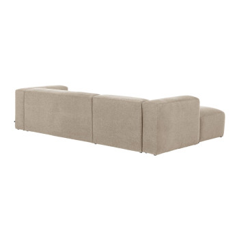 Blok 3-Sitzer-Sofa aus beigem Chenille mit Chaiselongue links 300 cm FSC Mix Credit