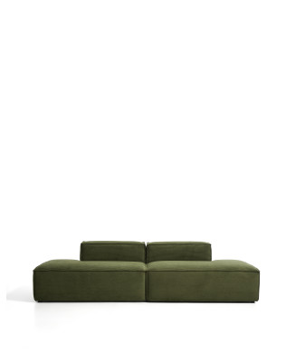 Blok 3-Sitzer-Sofa aus dickem Cord, grün, 290 cm, FSC Mix-zertifiziert