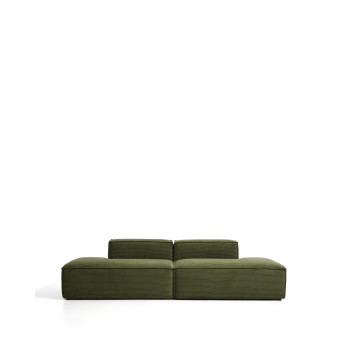 Blok 3-Sitzer-Sofa aus dickem Cord, grün, 290 cm, FSC Mix-zertifiziert
