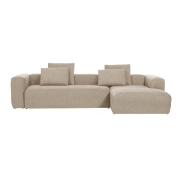Blok 4-Sitzer Sofa Chaiselongue rechts beige 330 cm