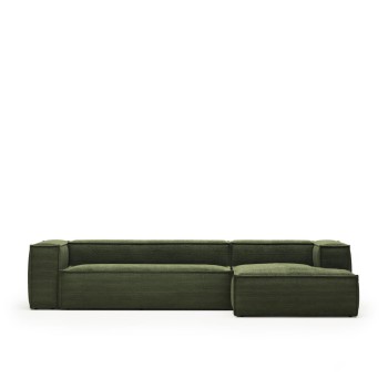 Blok 4-Sitzer-Sofa mit rechter Chaiselongue aus dickem Cord