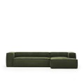 Blok 4-Sitzer-Sofa mit rechter Chaiselongue aus dickem Cord