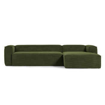 Blok 4-Sitzer-Sofa mit rechter Chaiselongue aus dickem Cord