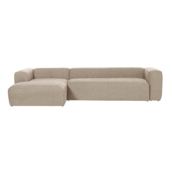Blok 4-Sitzer Sofa Chaiselongue links beige 330 cm