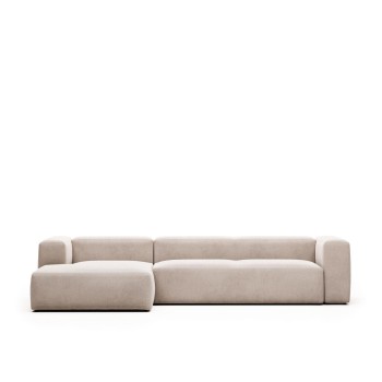 Blok 4-Sitzer Sofa Chaiselongue links beige 330 cm
