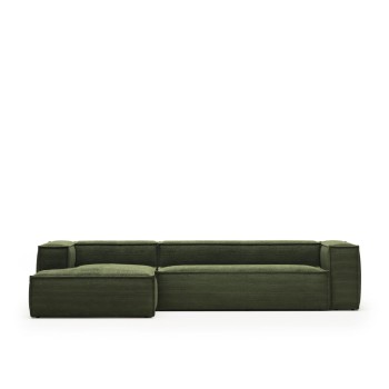 Blok 4-Sitzer-Sofa mit Chaiselongue links aus dickem Cord