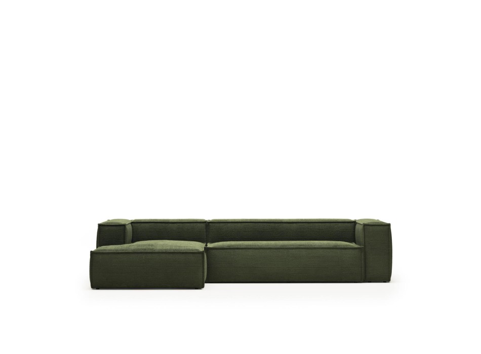 Blok 4-Sitzer-Sofa mit Chaiselongue links aus dickem Cord