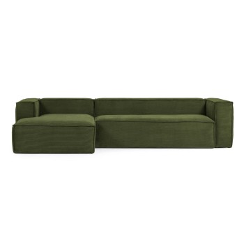 Blok 4-Sitzer-Sofa mit Chaiselongue links aus dickem Cord