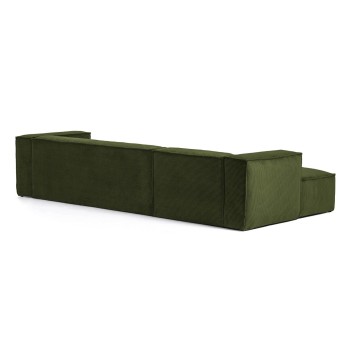 Blok 4-Sitzer-Sofa mit Chaiselongue links aus dickem Cord