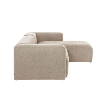 Blok 4-Sitzer-Sofa aus beigem Chenille mit Chaiselongue rechts 330 cm FSC Mix Credit