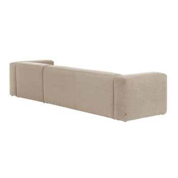 Blok 4-Sitzer-Sofa aus beigem Chenille mit Chaiselongue rechts 330 cm FSC Mix Credit