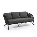 Branzie 3-Sitzer-Sofa aus schwarzem Seil 180cm