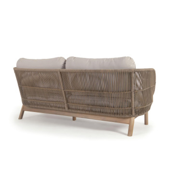 Catalina 3-Sitzer-Sofa aus beigefarbenem Seil und massivem Akazienholz, 170 cm, FSC