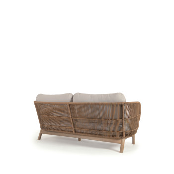 Catalina 3-Sitzer-Sofa aus beigefarbenem Seil und massivem Akazienholz, 170 cm, FSC