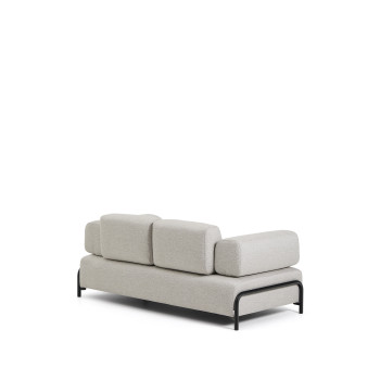 Compo 2-Sitzer Sofa in Graubeige mit schwarzem Metallgestell, 200 cm FSC Mix Credit