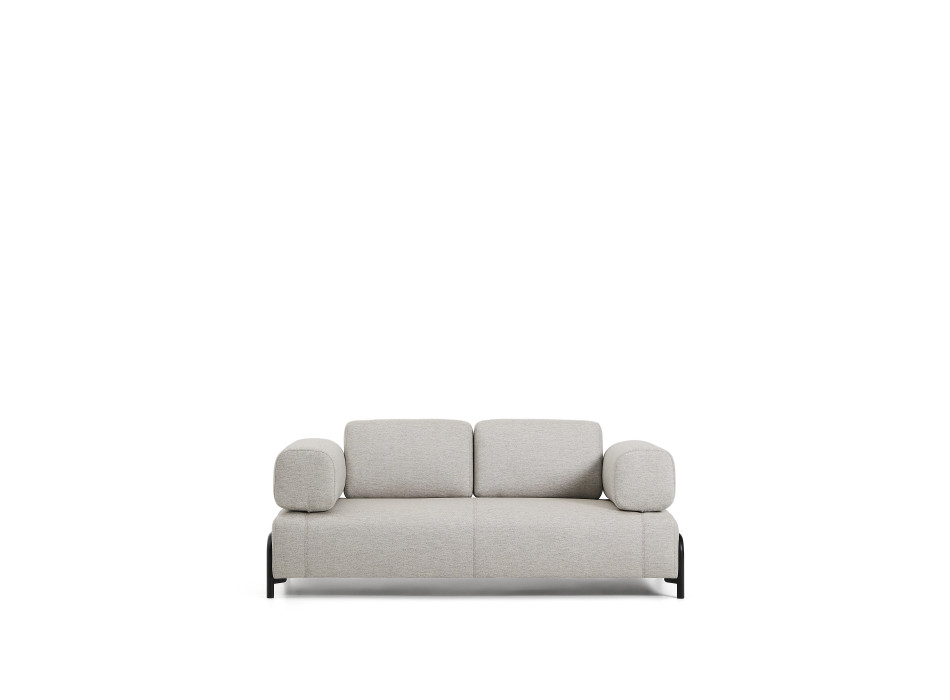 Compo 2-Sitzer Sofa in Graubeige mit schwarzem Metallgestell, 200 cm FSC Mix Credit